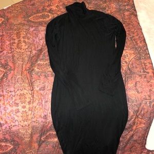 Black body con midi turtle neck dress